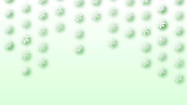 Fondo abstracto Copos de nieve de invierno con sombras Plantilla de estilo de diseño vectorial