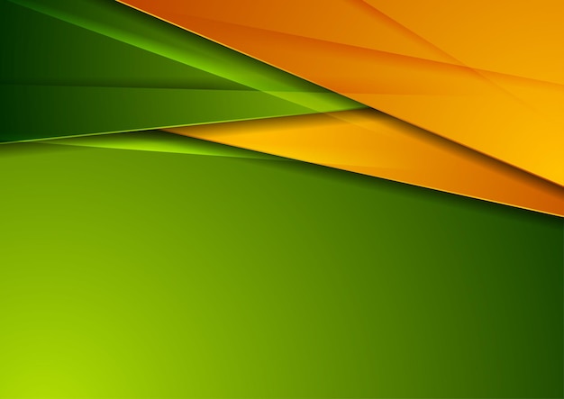 Fondo abstracto corporativo brillante verde y naranja