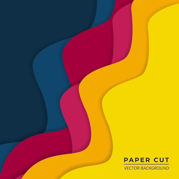 Fondo abstracto de corte de papel de colores brillantes