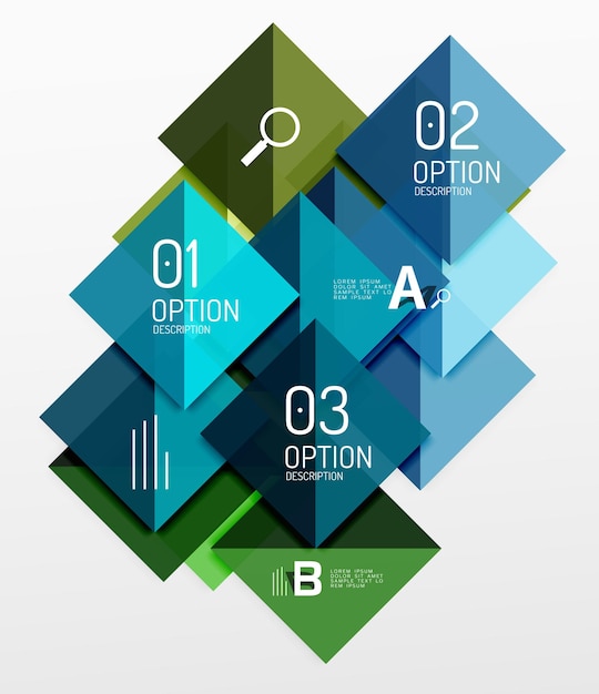 Fondo abstracto cuadrado Templo vectorial de fondo para diagrama de diseño de flujo de trabajo Opciones de número o diseño web