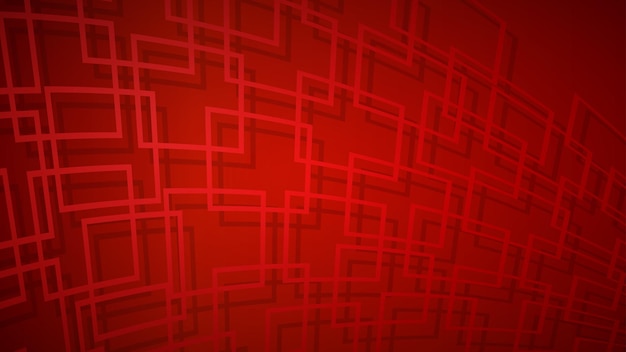 Vector fondo abstracto de cuadrados que se cruzan con sombras en colores rojos