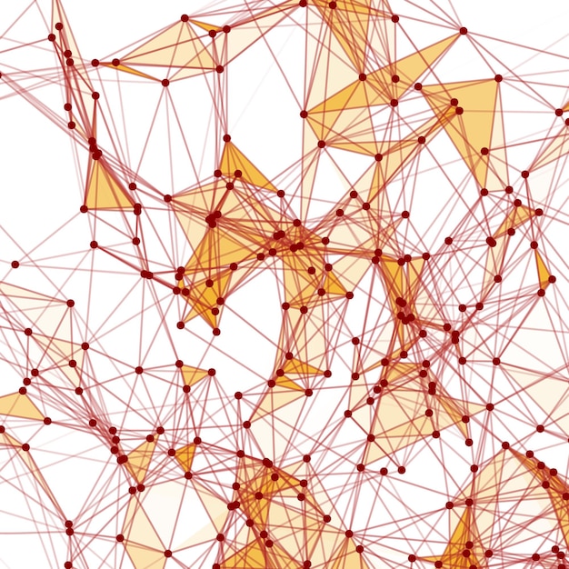 Fondo abstracto con cuadrícula punteada y celdas triangulares