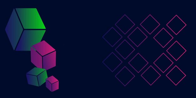 Fondo abstracto con cubo y arte cuadrado