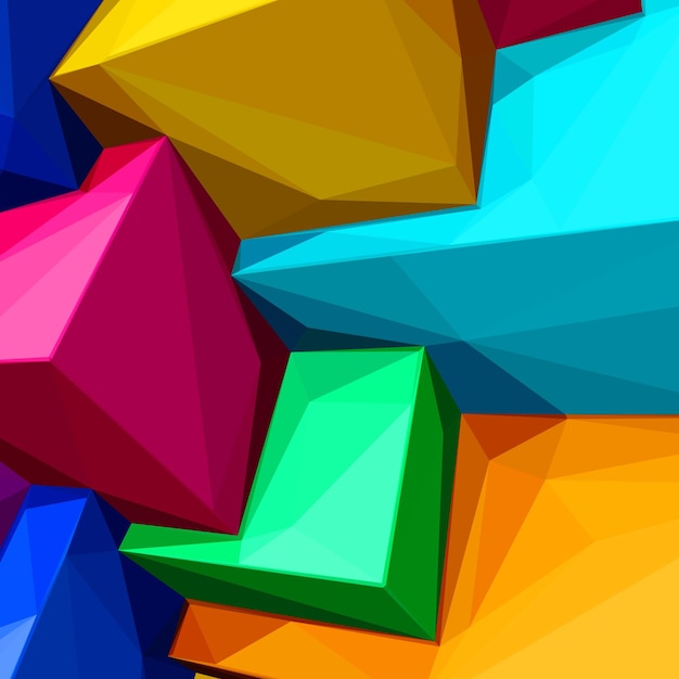 Fondo abstracto con cubos coloridos y sombras triangulares para revistas folletos o pantalla de bloqueo de teléfono móvil