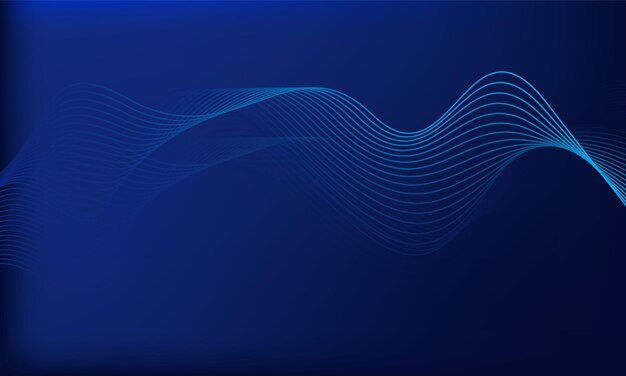 Fondo abstracto de curva azul con líneas de gradiente suave