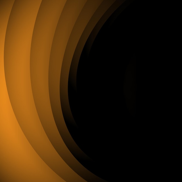 Fondo abstracto curva negra y naranja