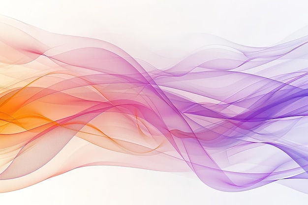 Fondo abstracto con curvas y ondas coloridas en colores púrpura naranja claro y blanco en un grado