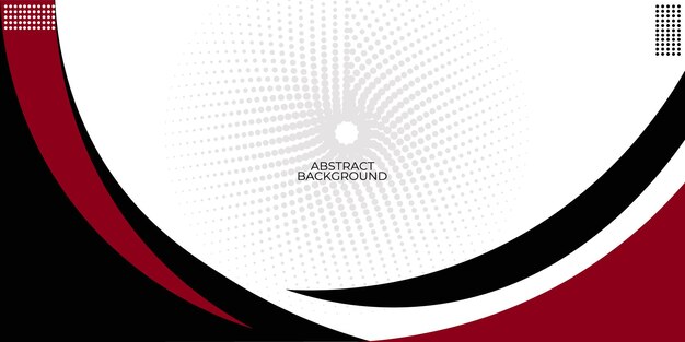 Fondo abstracto con curvas y puntos rojos y negros
