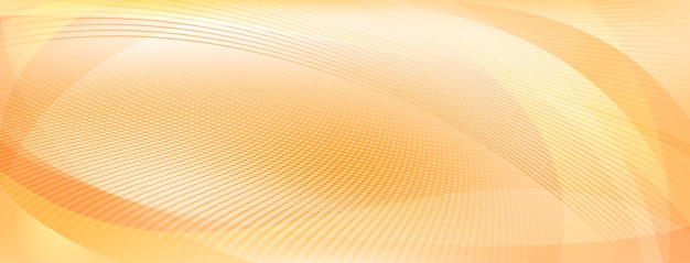 Fondo abstracto de curvas y puntos de semitono en colores amarillos