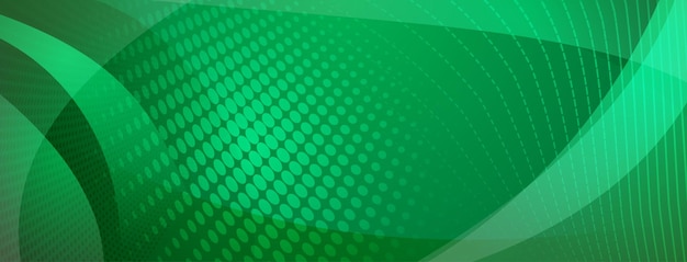 Fondo abstracto de curvas y puntos de semitono en colores verdes