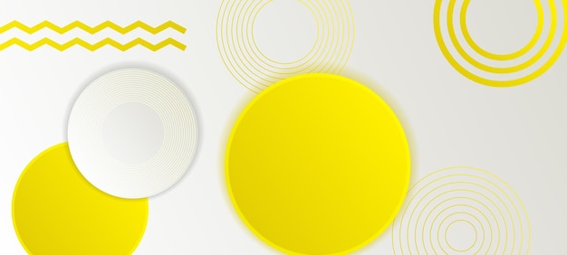 Fondo abstracto degradado amarillo y blanco con diseño de elemento de círculo geométrico