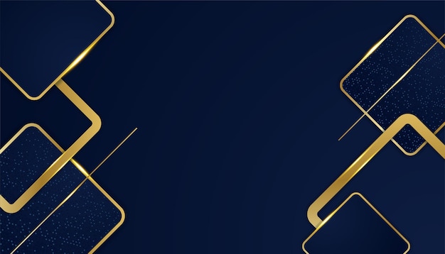 Fondo abstracto degradado azul y dorado Fondo de líneas de cuadro de rectángulo geométrico abstracto azul moderno para diseño de presentación folleto de banner y tarjeta de visita