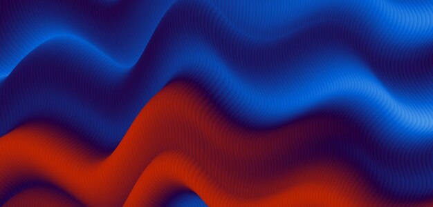 Fondo abstracto de degradado de fluido mixto rojo y azul de alto grado dinámico de ondulación de moda