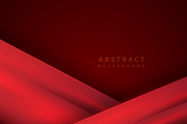 Fondo abstracto degradado rojo oscuro con formas realistas de papel de corte transversal