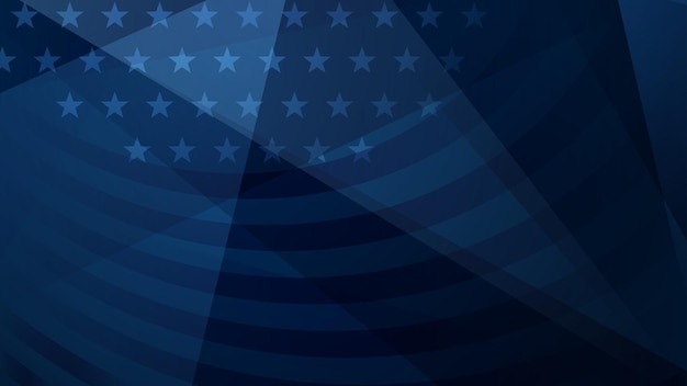 Fondo abstracto del día de la independencia con elementos de la bandera americana en colores azul oscuro