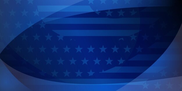 Fondo abstracto del día de la independencia de Estados Unidos con elementos de la bandera americana en colores azules