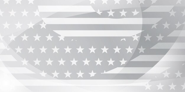 Fondo abstracto del día de la independencia de Estados Unidos con elementos de la bandera americana en colores gris y blanco