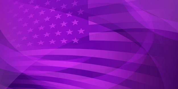 Fondo abstracto del día de la independencia de Estados Unidos con elementos de la bandera americana en colores morados