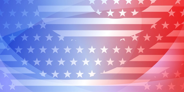 Fondo abstracto del día de la independencia de estados unidos con elementos de la bandera americana en colores rojo y azul