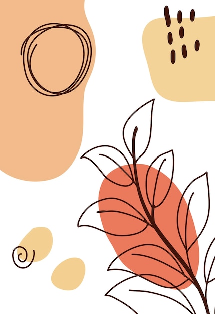 Fondo abstracto Dibujo a mano garabatos de varias formas deja manchas Ilustración de vector de moda contemporánea moderna Cada fondo está aislado