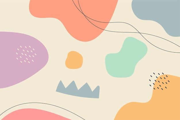 Fondo abstracto dibujo a mano varias formas y objetos de doodle