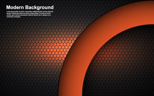 Fondo abstracto dimensión naranja en diseño moderno negro