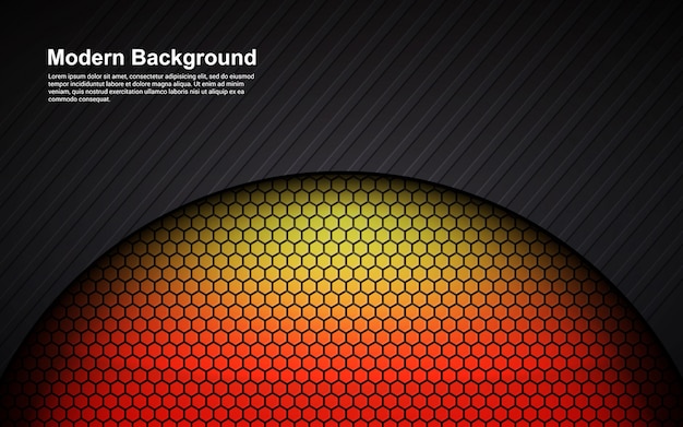 Fondo abstracto dimensión naranja en diseño moderno negro