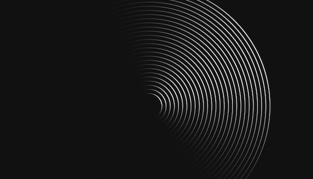 Fondo abstracto dinámico negro con líneas diagonales círculo de movimiento rápido línea de onda suave círculo