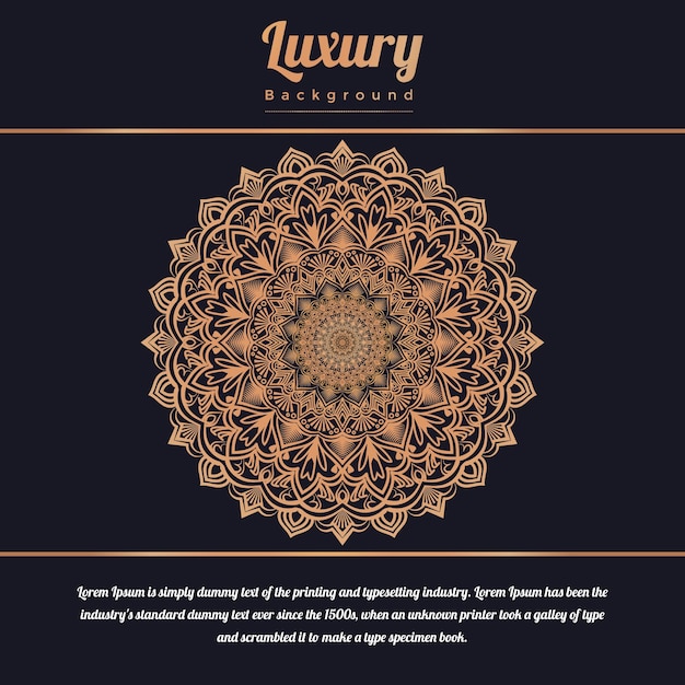 Fondo abstracto con diseño de mandala ornamental islámico para patrón dorado