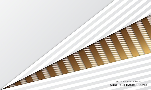 Fondo abstracto diseño moderno de lujo blanco y dorado