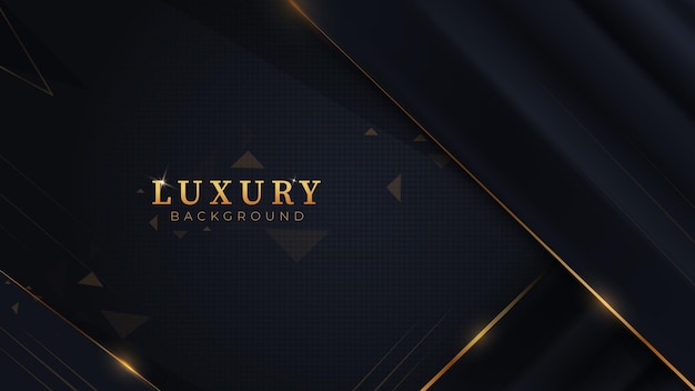 Fondo abstracto Diseño moderno de lujo oscuro y dorado Vector Premium