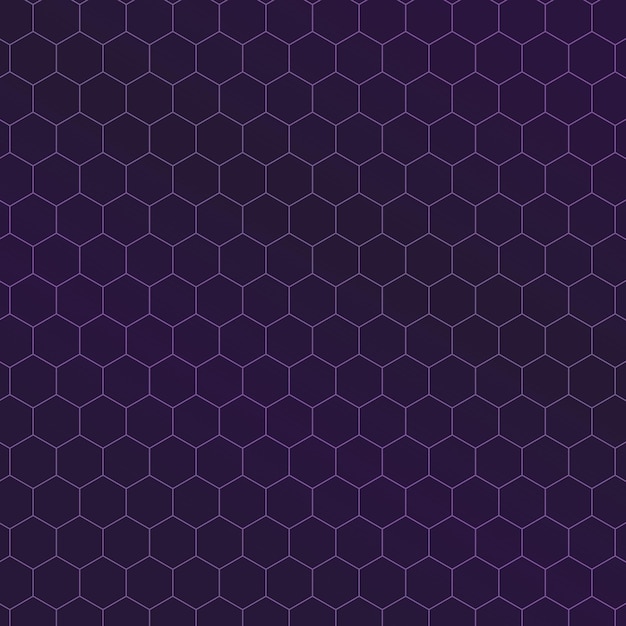 Fondo abstracto con diseño de pancarta vectorial hexagonal de luz violeta en el color de la noche oscura