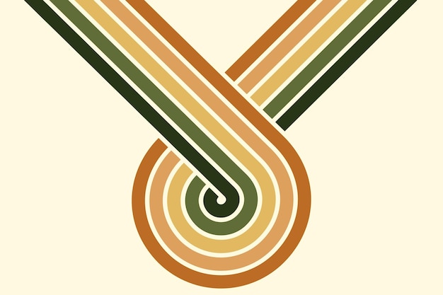 Fondo abstracto del diseño Wavy Line en el estilo retro hippie de los años 70