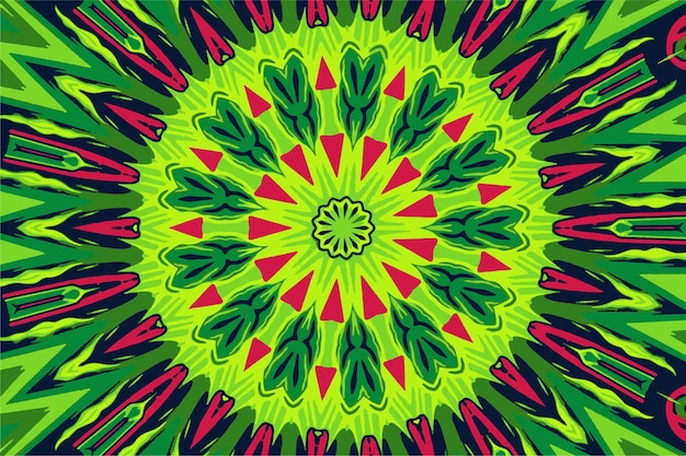 Fondo abstracto de efecto de iluminación de caleidoscopio de resplandor de onda circular para su negocio