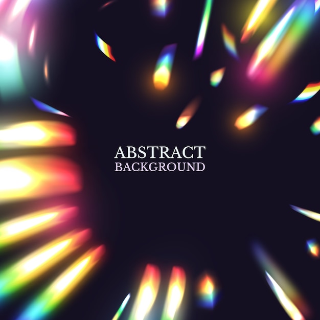Fondo abstracto con efectos de luz brillantes realistas en la oscuridad