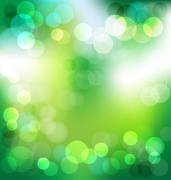 Fondo abstracto elegante verde con luces bokeh