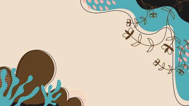 Fondo abstracto con elementos florales dibujados a mano Ilustración vectorial para su diseño