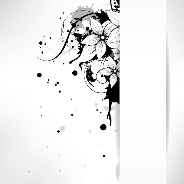 Fondo abstracto con elementos florales