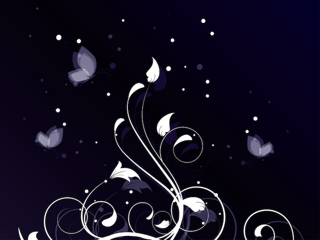 Fondo abstracto con elementos florales