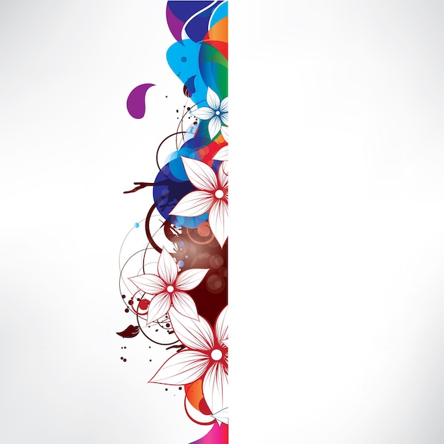 Fondo abstracto con elementos florales