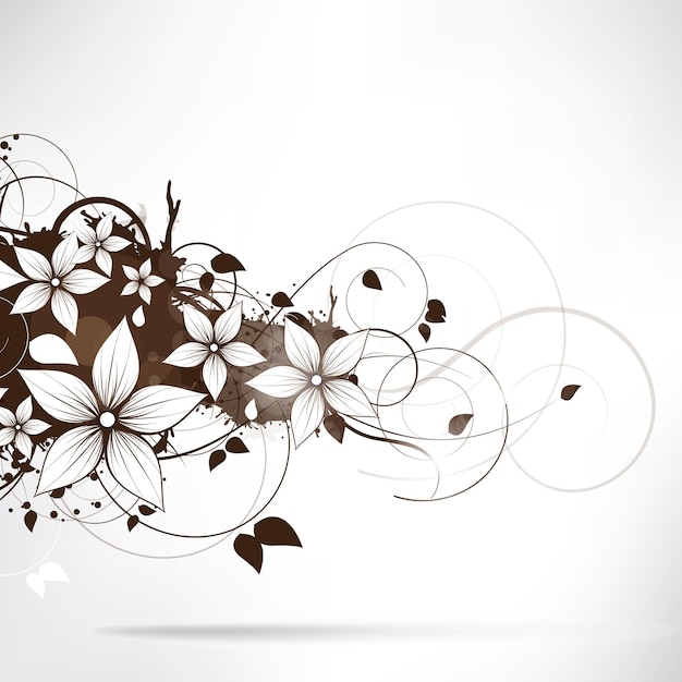 Fondo abstracto con elementos florales