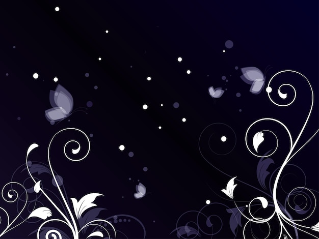 Fondo abstracto con elementos florales