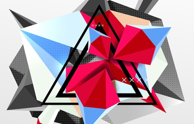 Vector fondo abstracto de elementos poligonales 3d