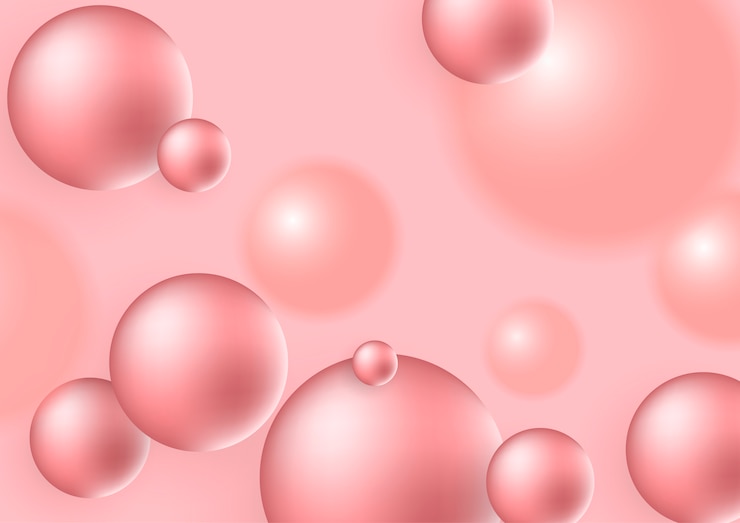 Vector fondo abstracto de esferas 3d. ilustración de vector de formas dinámicas brillantes
