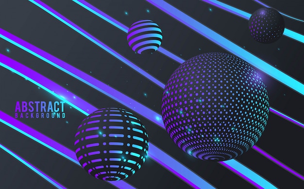 Fondo abstracto con esferas 3D