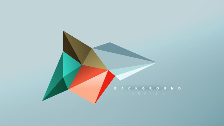 Vector fondo abstracto estilo geométrico origami composición de forma triangular concepto de diseño de bajo poli ilustración minimalista de moda colorida