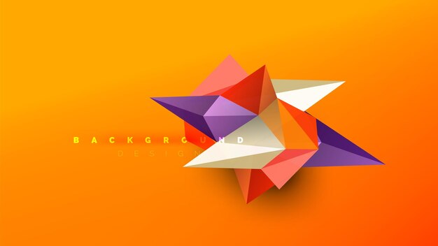 Vector fondo abstracto estilo geométrico origami composición de forma triangular concepto de diseño de bajo poli ilustración minimalista de moda colorida