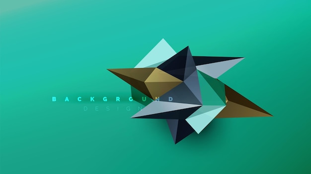 Fondo abstracto estilo origami geométrico composición de forma concepto de diseño de poli baja triangular Ilustración minimalista de moda colorida