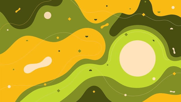 Un fondo abstracto de estilo plano moderno con círculos, líneas y formas abstractas