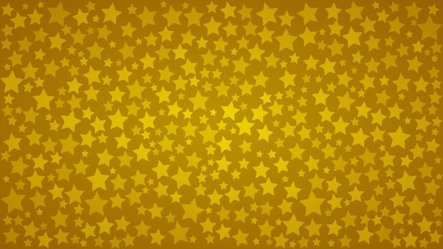 Fondo abstracto de estrellas de diferentes tamaños en colores amarillos